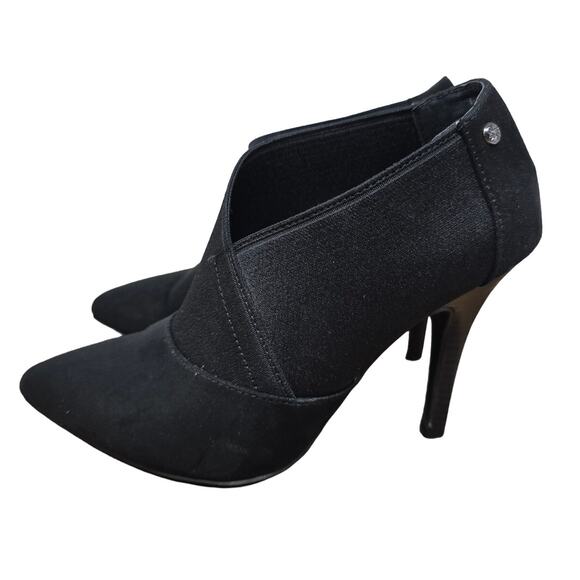 Simply Vera Wang Texitile Faux Suede Upper Black 4" Heeled  Boots 6M - Picture 4 of 10